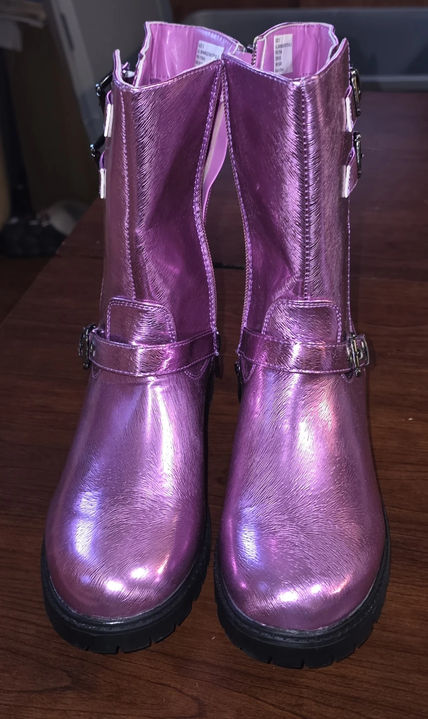 NOVA Kids Purple Metallic Boots Size 5
