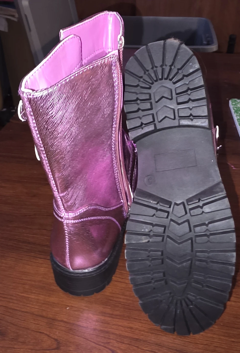NOVA Kids Purple Metallic Boots Size 5 - photo 3