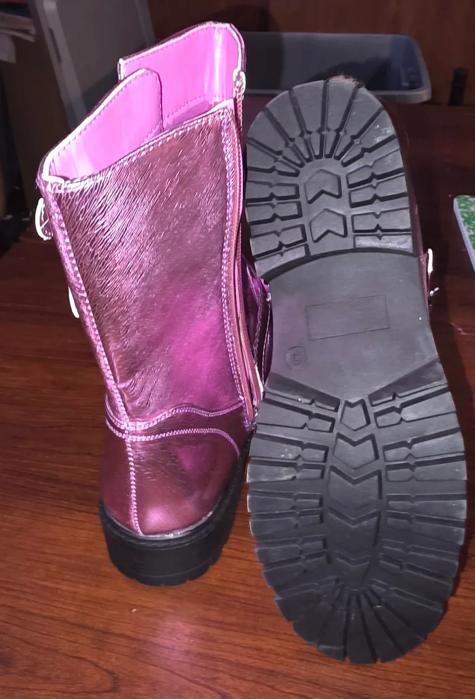 NOVA Kids Purple Metallic Boots Size 5 - photo 3