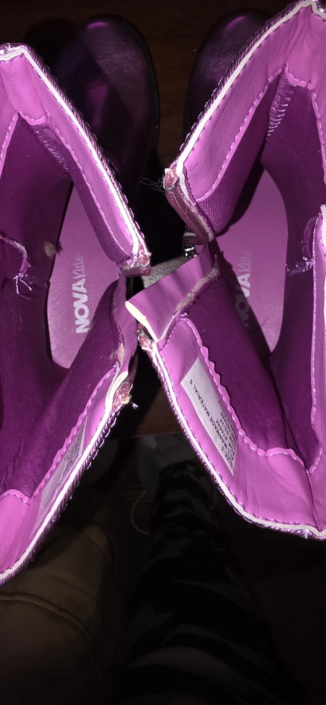 NOVA Kids Purple Metallic Boots Size 5 - photo 4