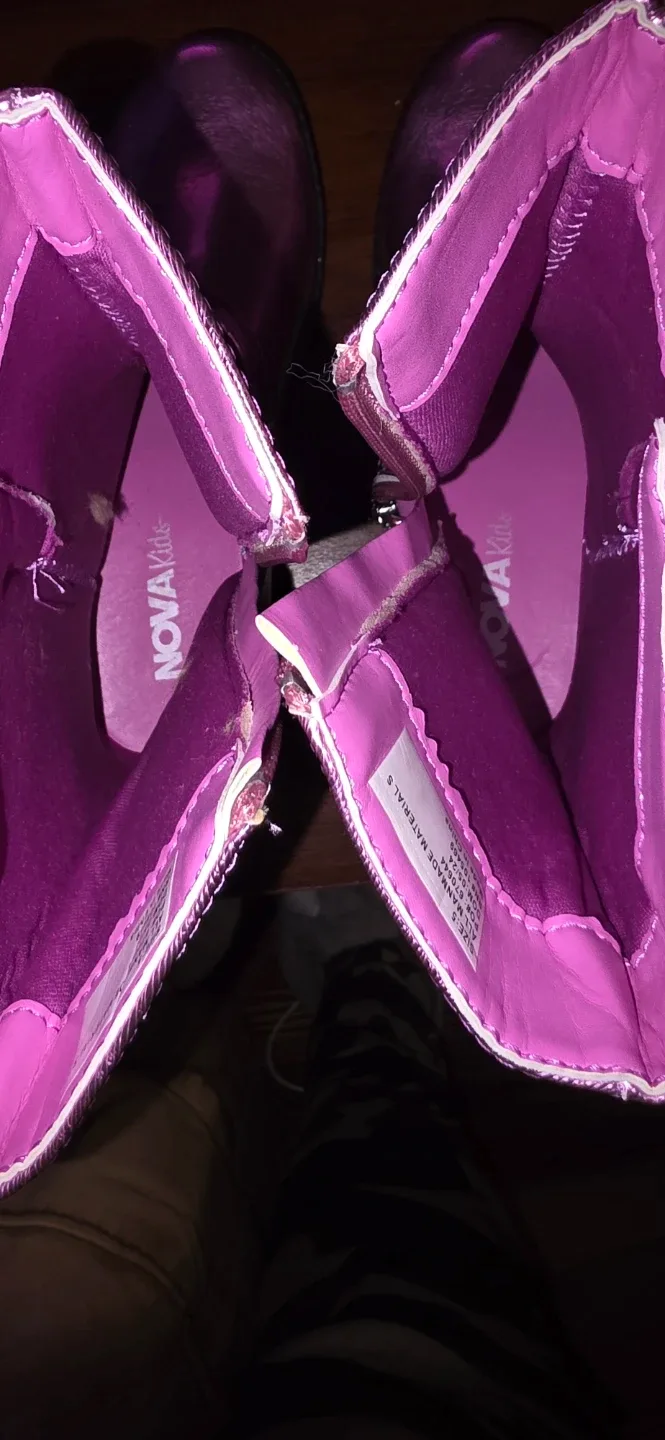 NOVA Kids Purple Metallic Boots Size 5 - photo 4
