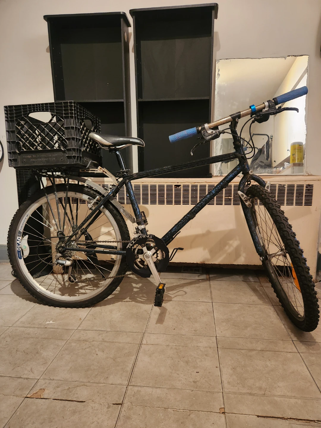 Dark Blue Mountain Bike with Milk Crate - photo 3