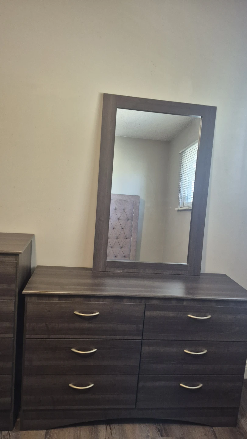 Dark Grey Dresser Set with Mirror - photo 2