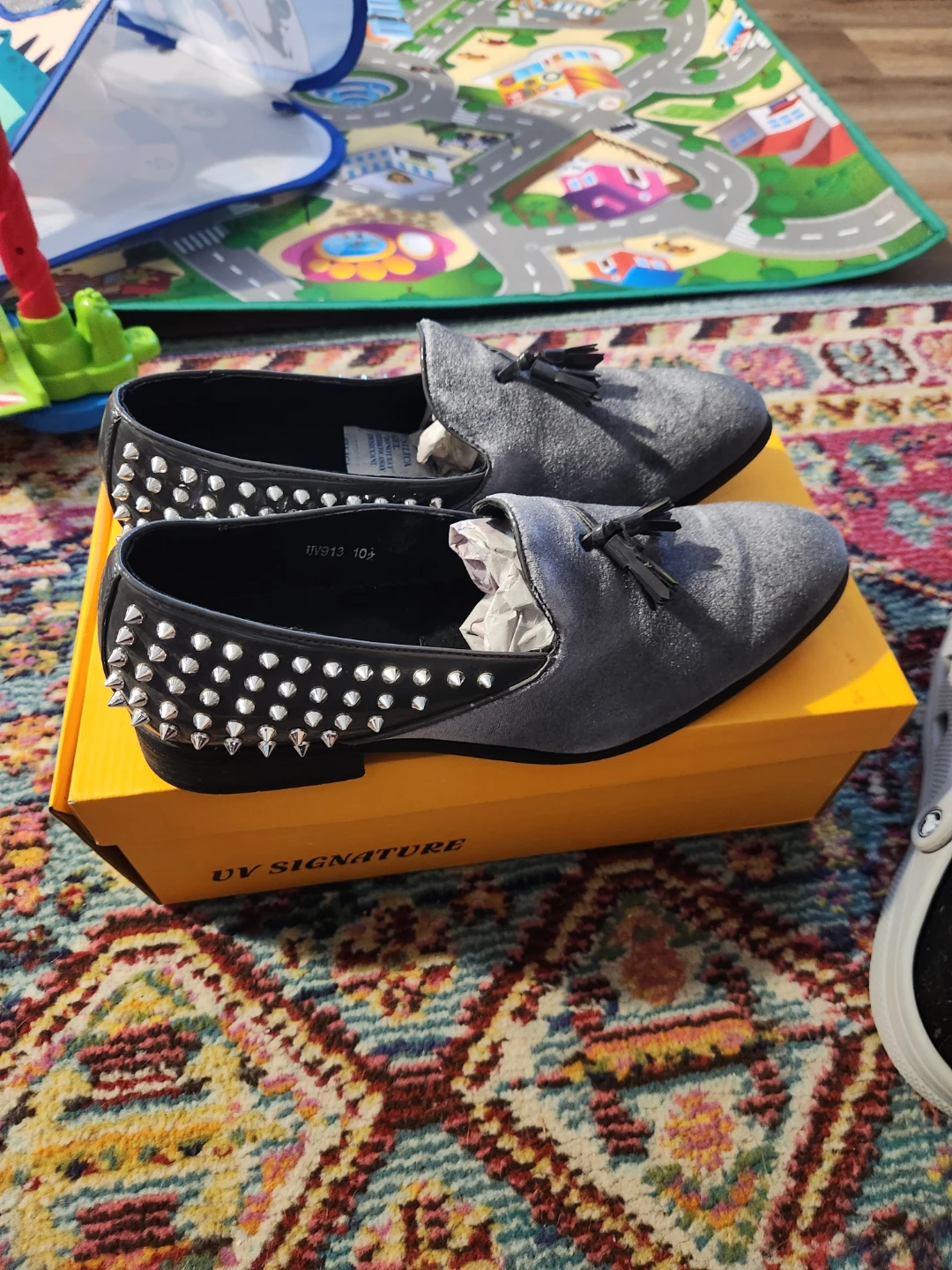 UV Signature Velvet Loafers with Studs