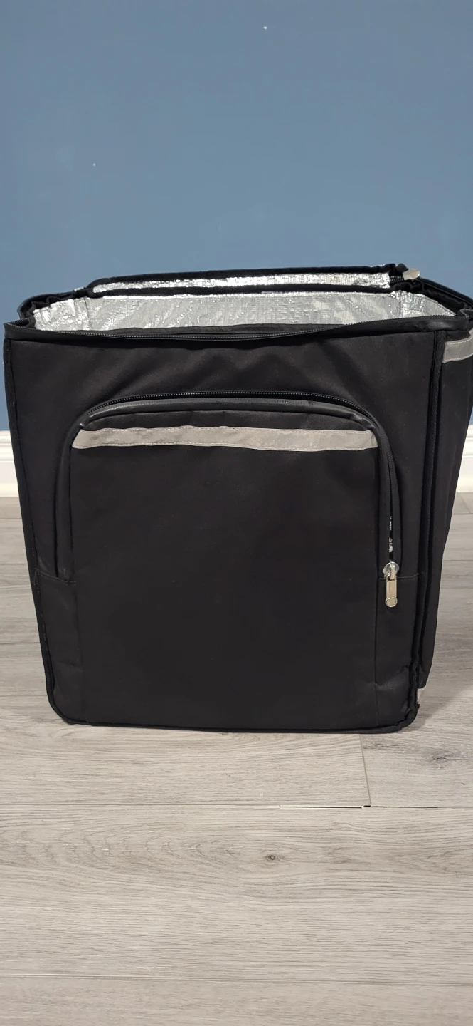 Black Insulated Delivery Backpack