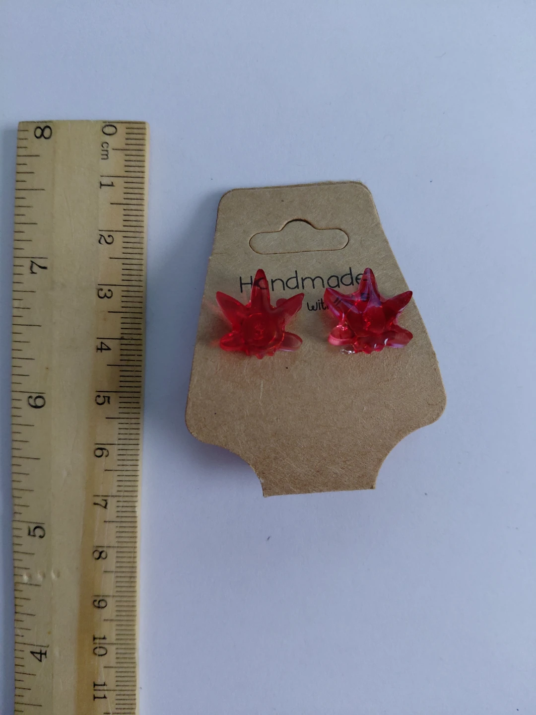 Red Leaf Stud Earrings - photo 2