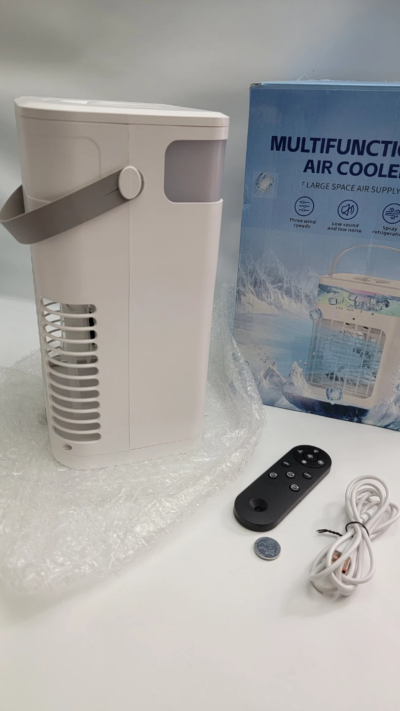 Portable Air Cooler Fan AC, 1500ML Tank Remote RGB USB, 3 Speed - photo 2