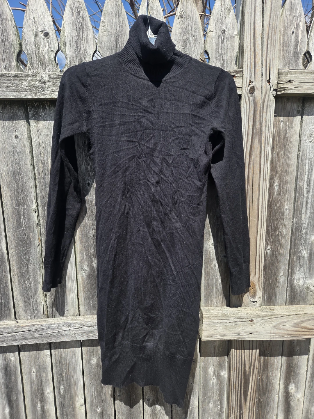 American Attitudes Black Turtleneck Dress - Small