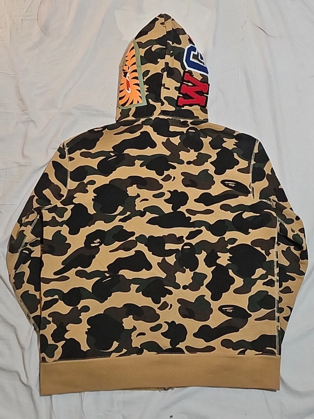 Authentic Yellow Camo ABC Shark Bape Zip-Up Hoodie - photo 2