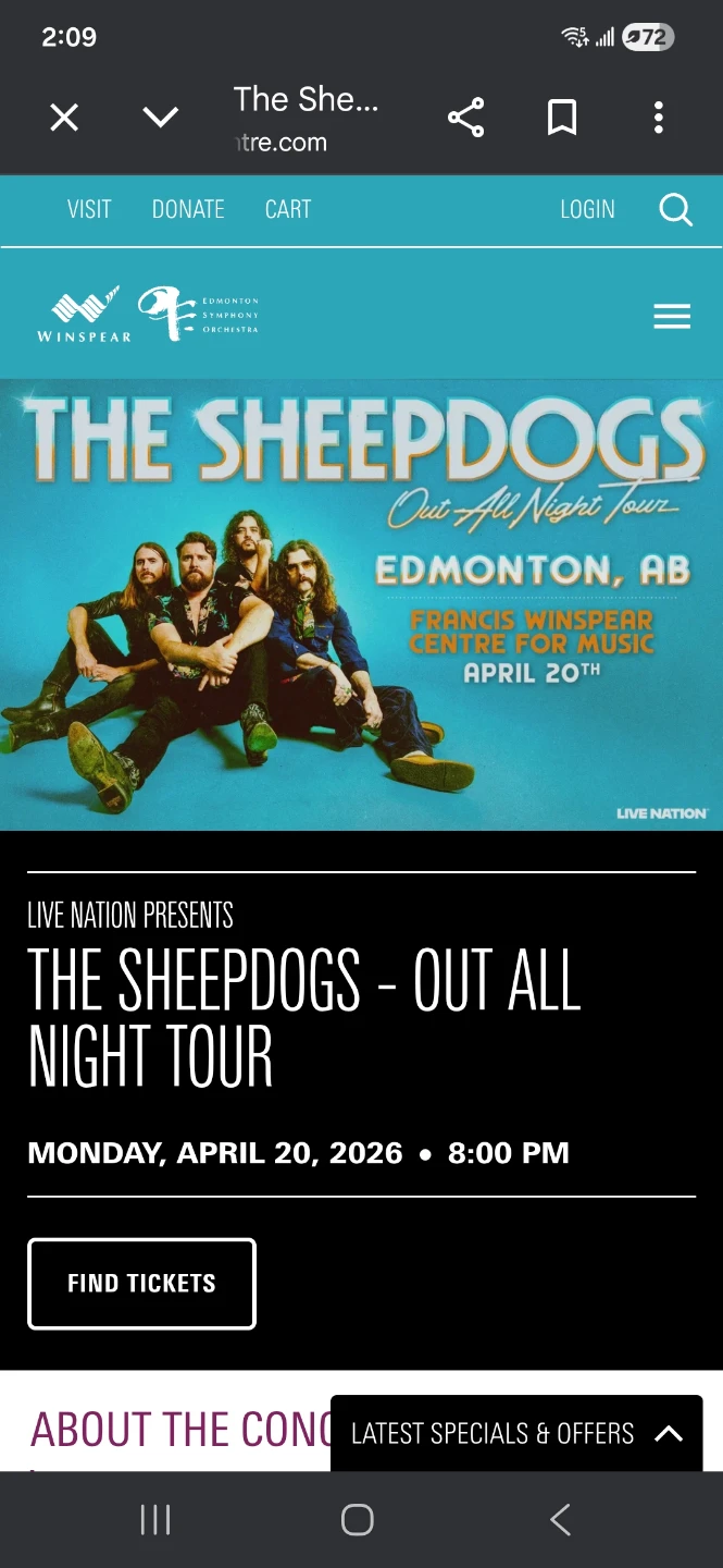 The Sheepdogs - Out All Night Tour - April 20, 2026