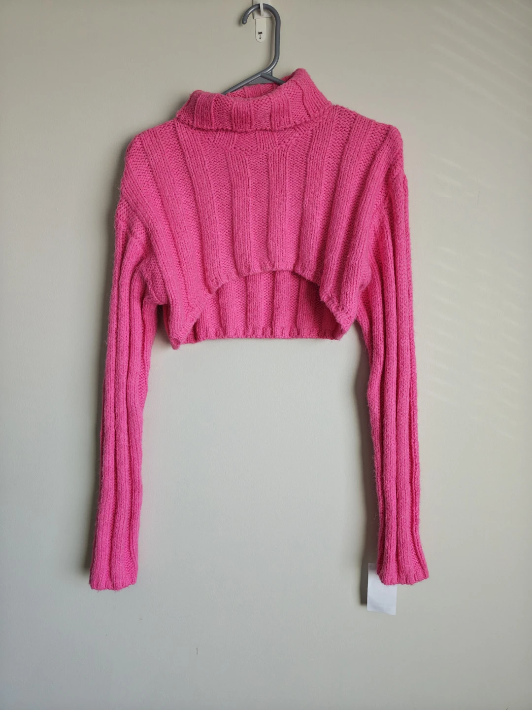 Bershka Pink Cropped Turtleneck Sweater - photo 4