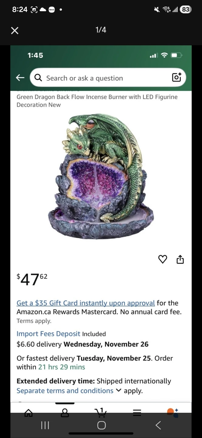 Dragon Back Flow Incense Burner with LED