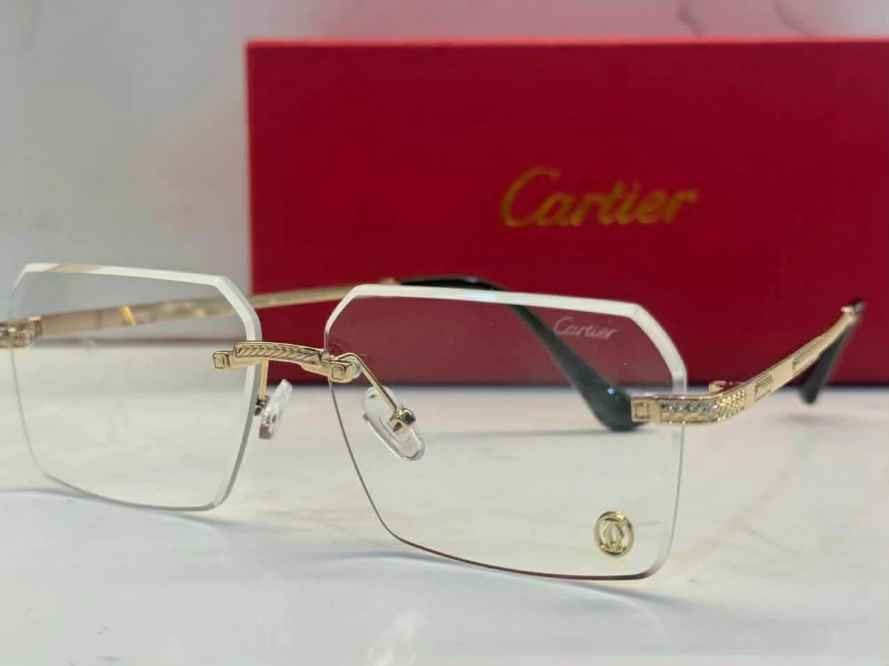 Cartier Rimless Sunglasses with Wood Temples - photo 4