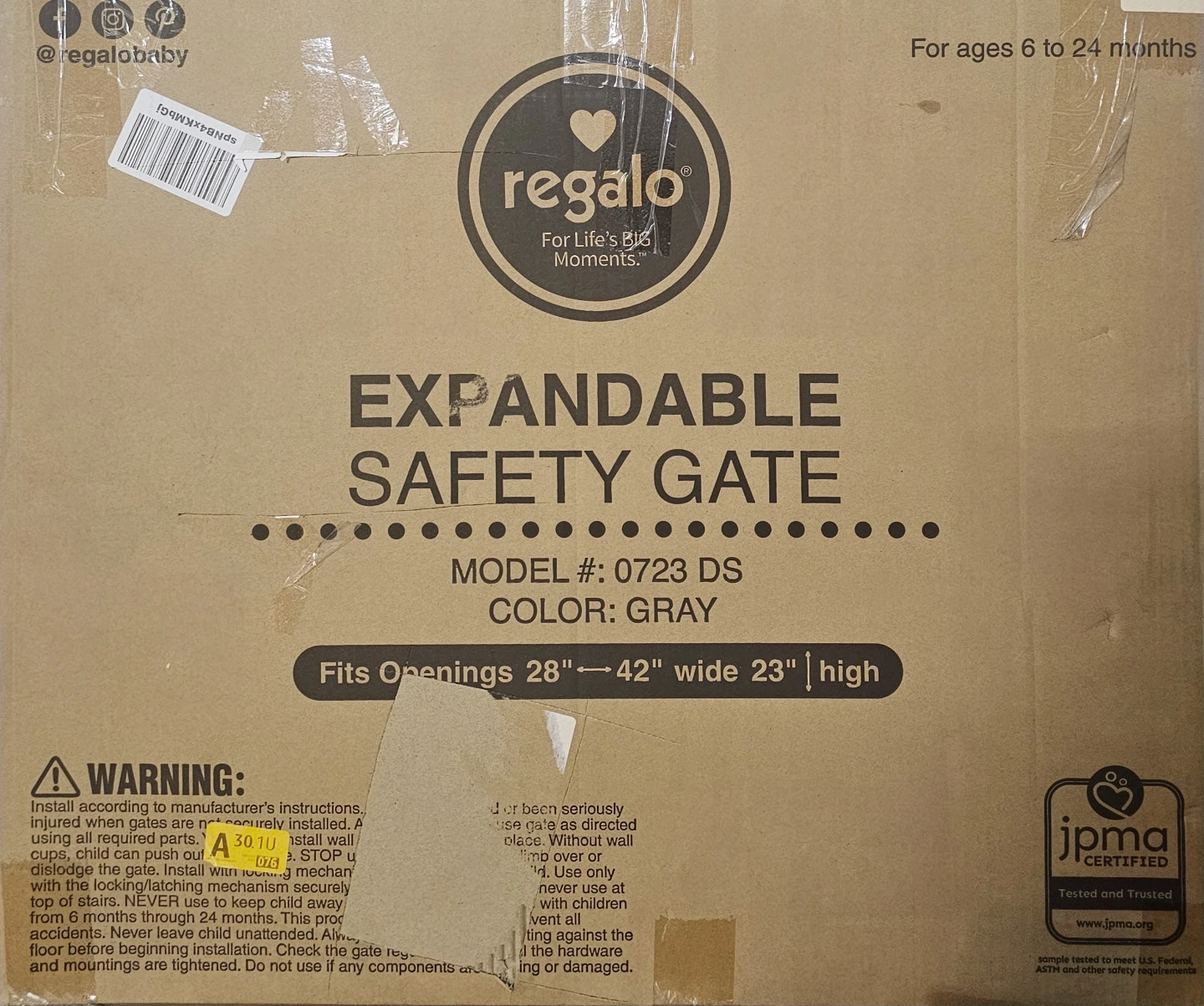 Regalo Expandable Safety Gate - Gray