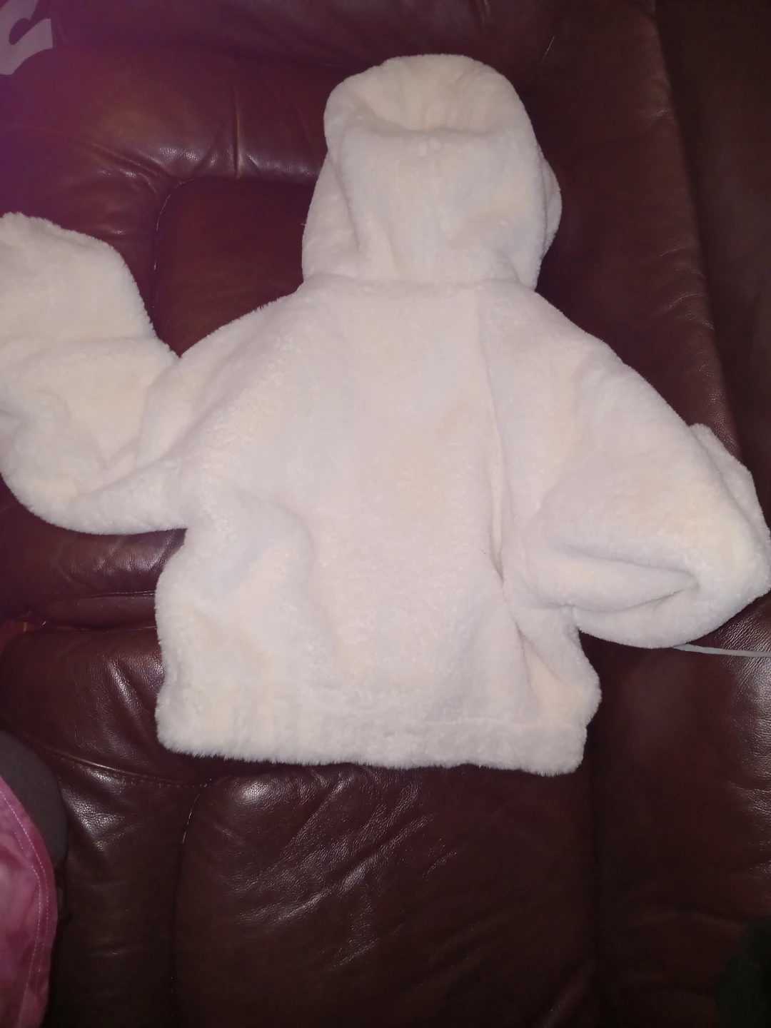 Bershka White Fleece Hooded Jacket - photo 2