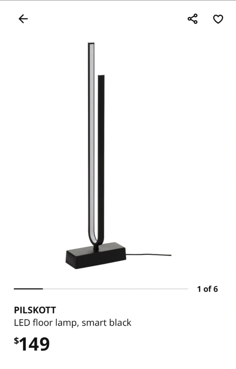 PILSKOTT LED Floor Lamp (IKEA)