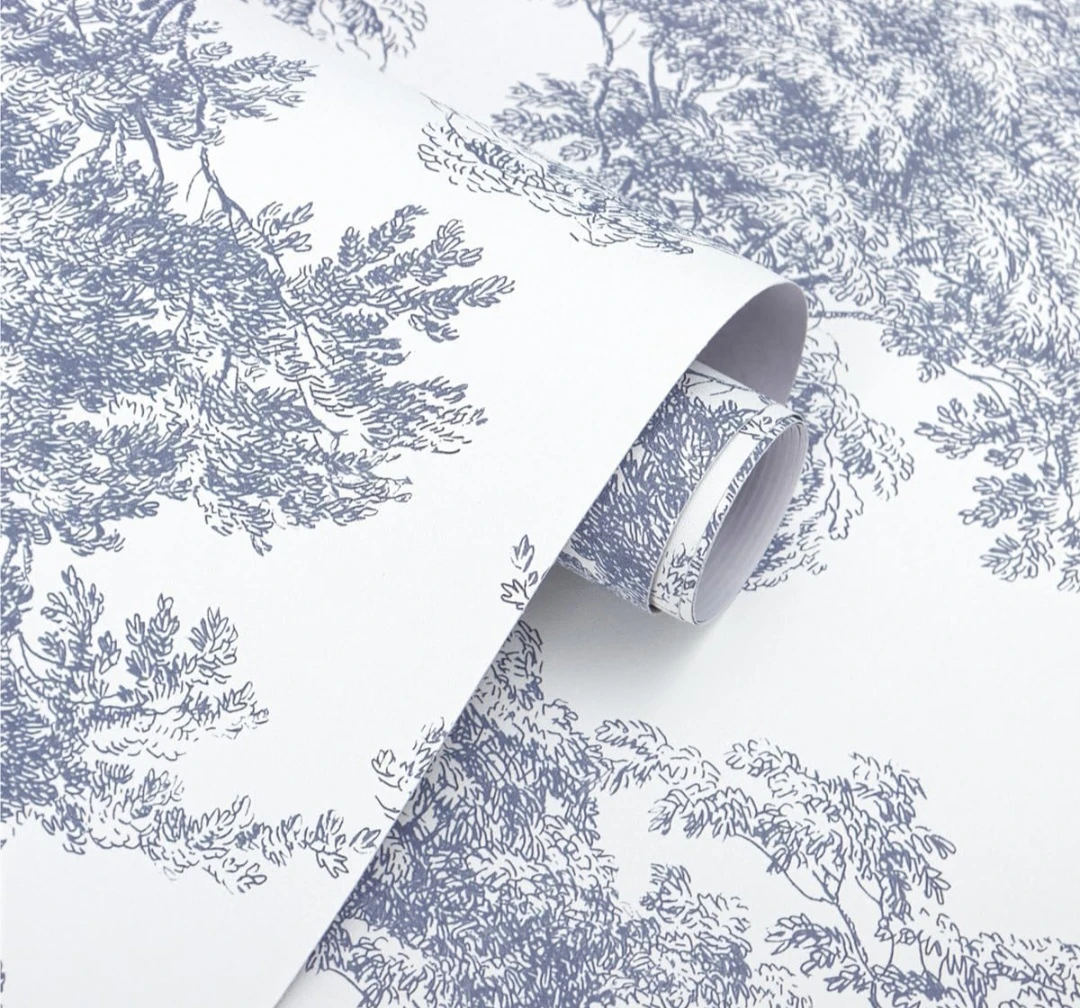 Blue Tree Forest Nature Peel & Stick Wallpaper 78.7"x15.7"