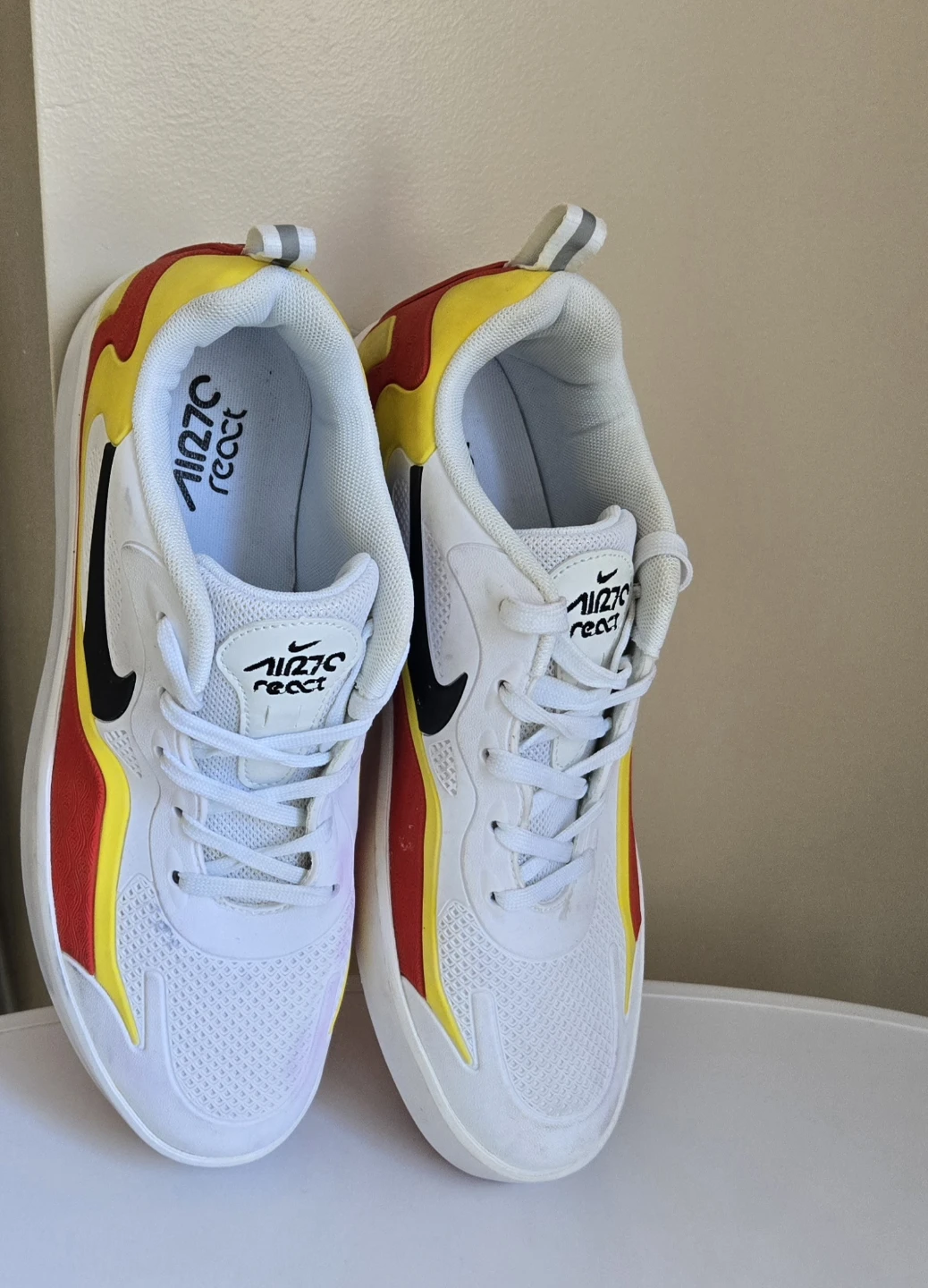 Nike Air Max 270 React White Red Yellow Sneakers - photo 3