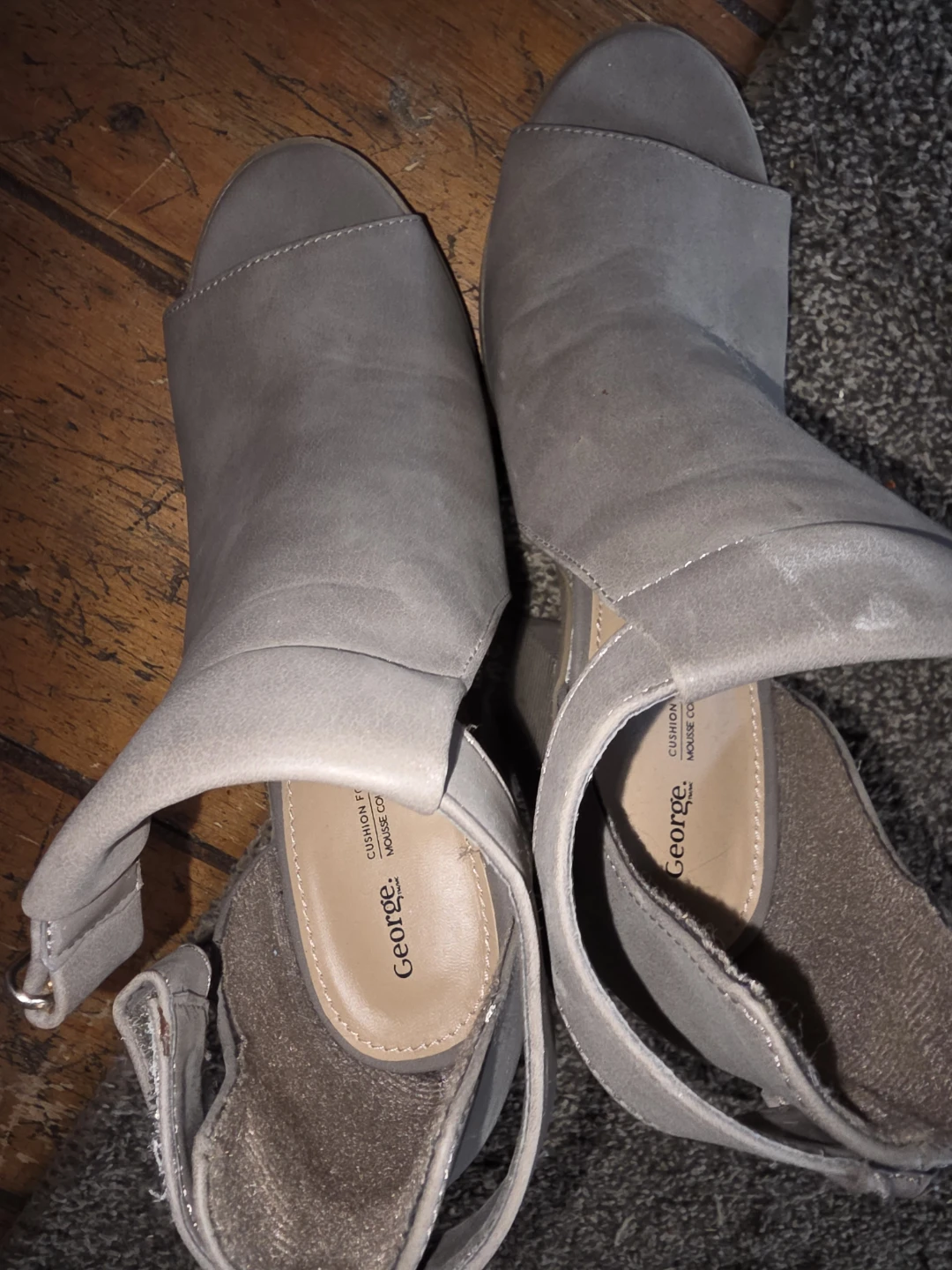 George Women's Grey Peep-Toe Booties