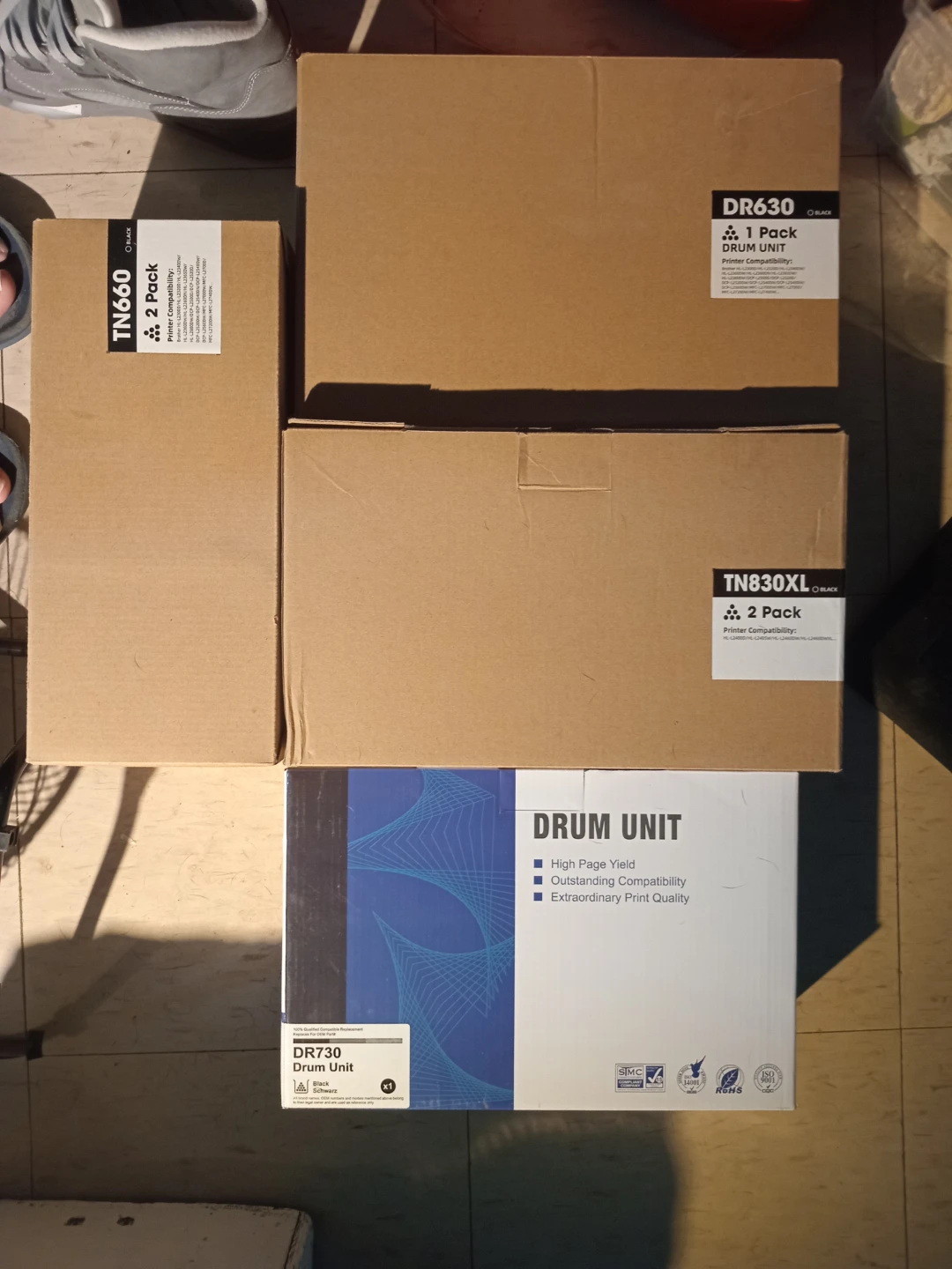 Brother TN660, TN830XL, DR630, DR730 Drum Units