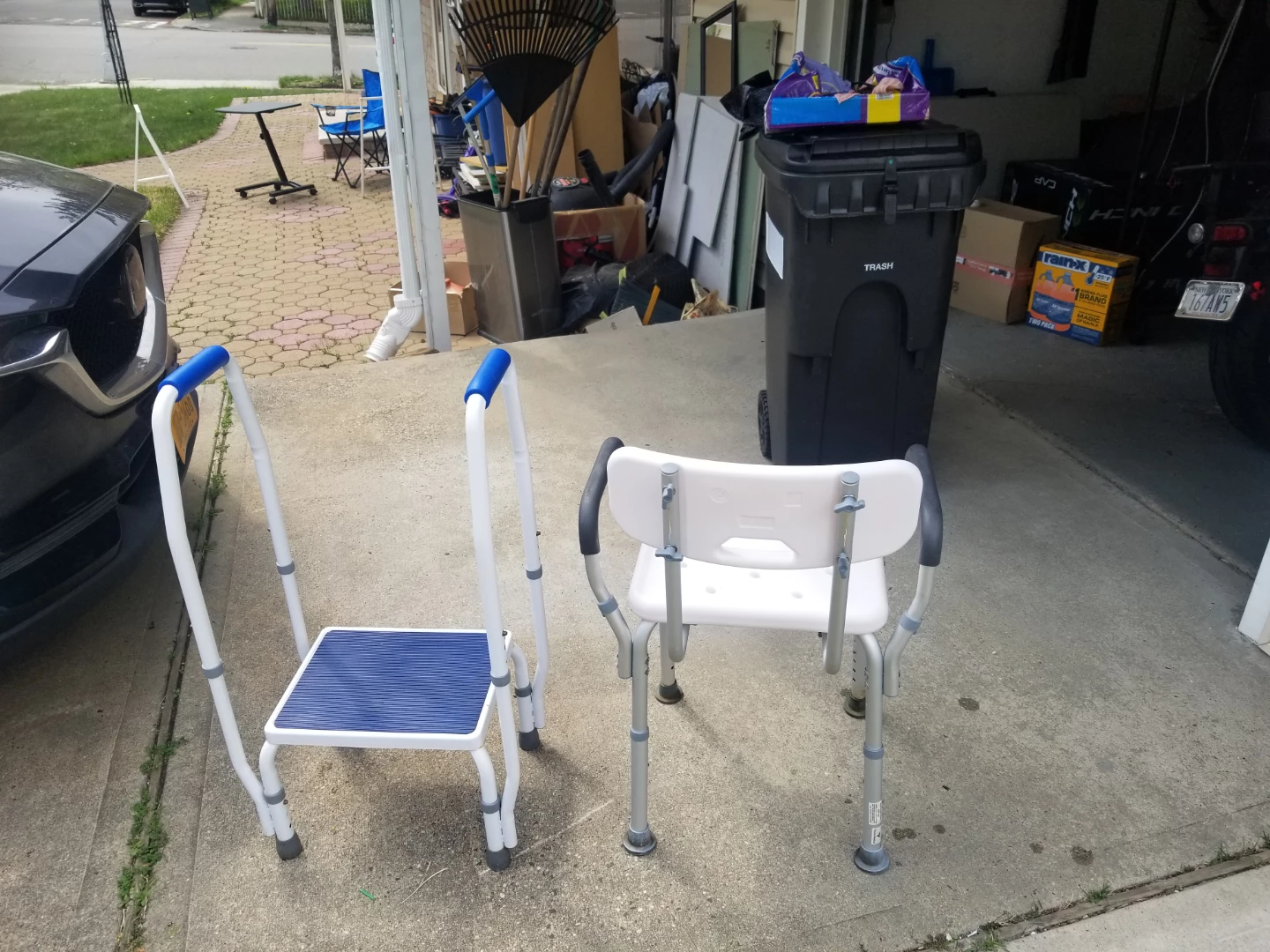 Shower Chair and Step Stool Set