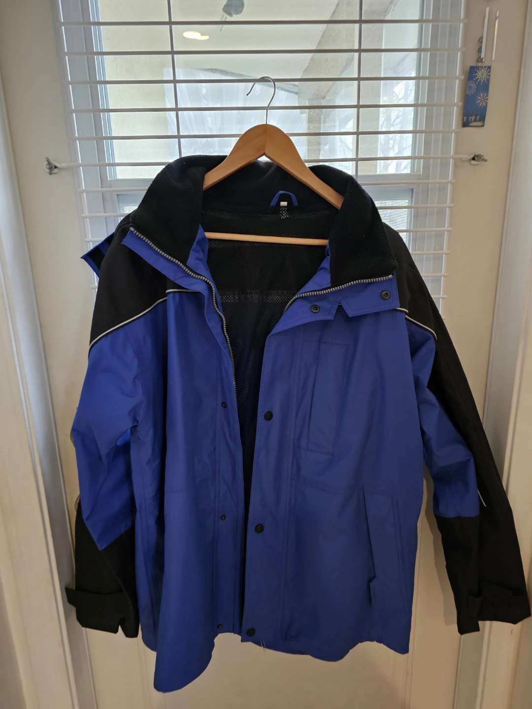 Blue and Black Waterproof Jacket