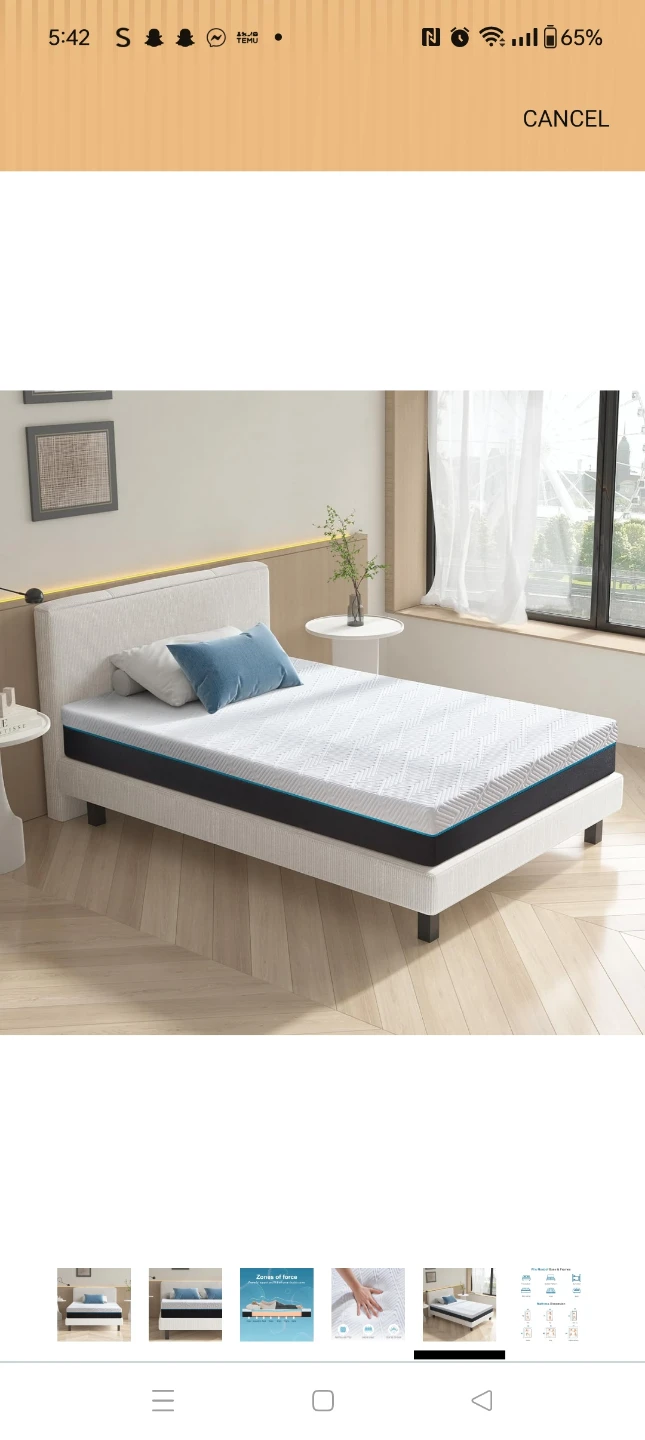 Twin size bed frame and memory foam mattress