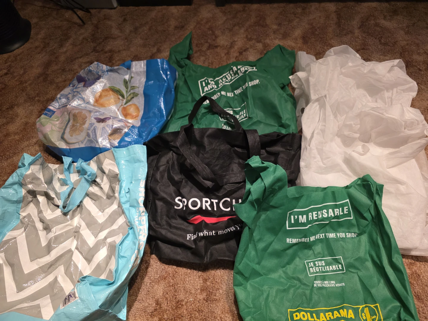 Assorted Reusable Shopping Bags