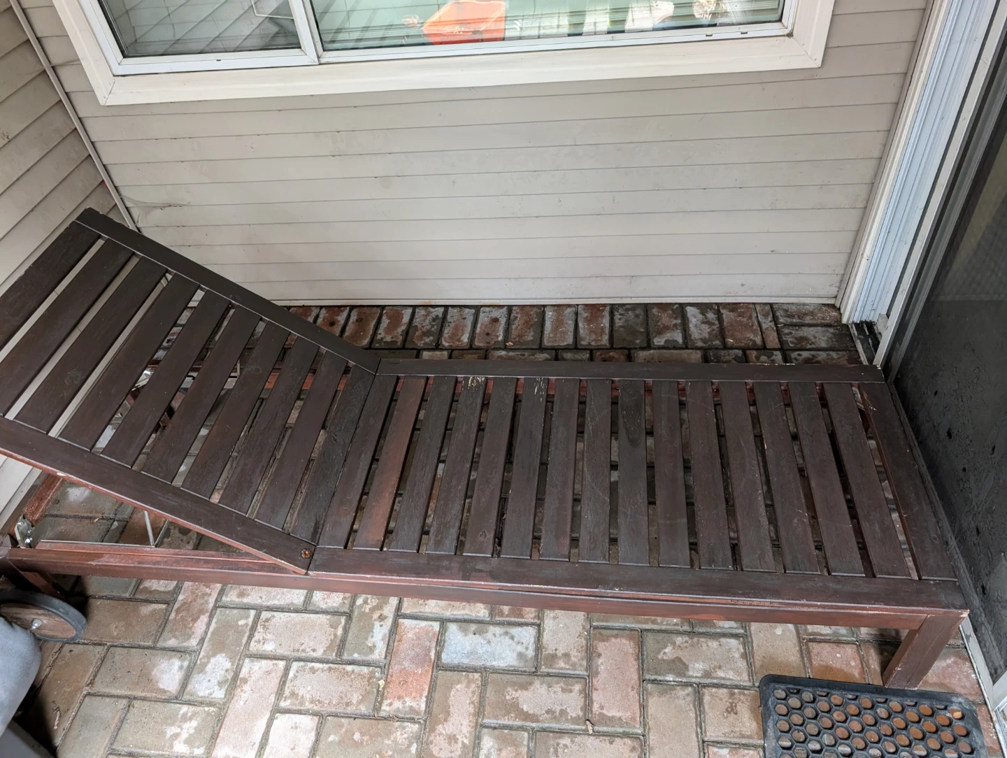 Wooden Patio Chaise Lounge with Adjustable Backrest - photo 3