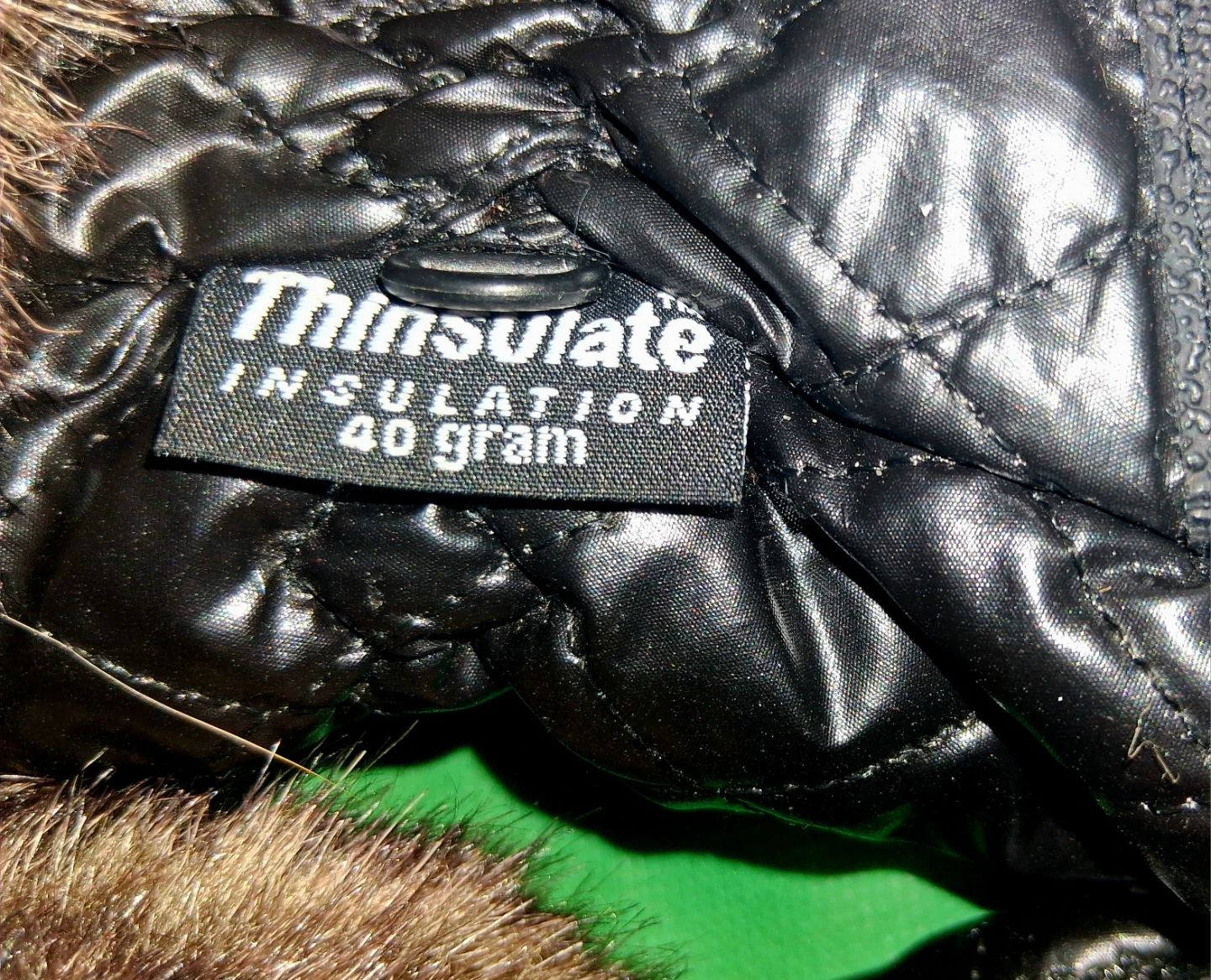 Black Thinsulate Mittens with Faux Fur Trim - photo 2