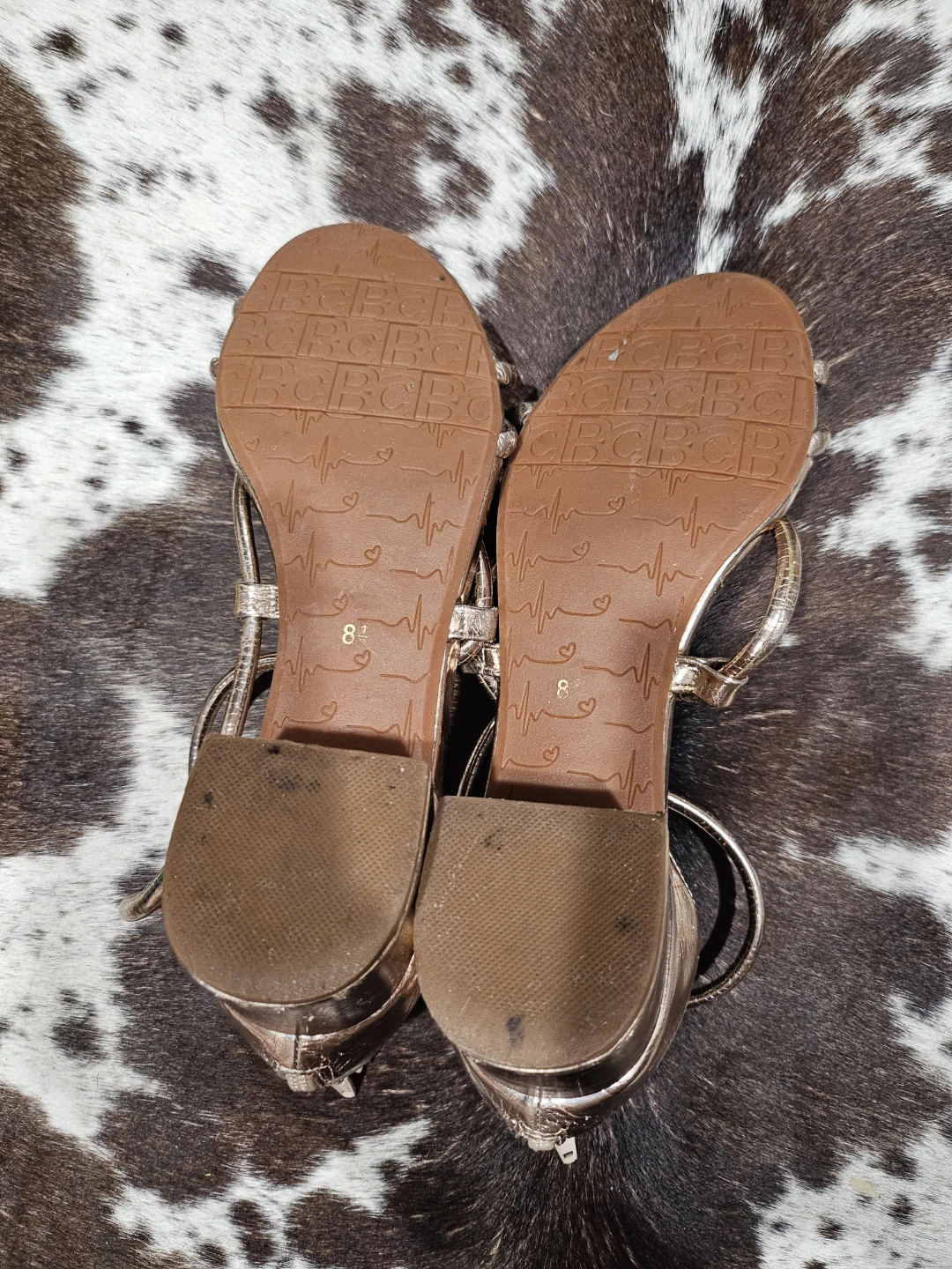 BCBGirls Rose Gold Strappy Heeled Sandals - Size 8.5 - photo 4