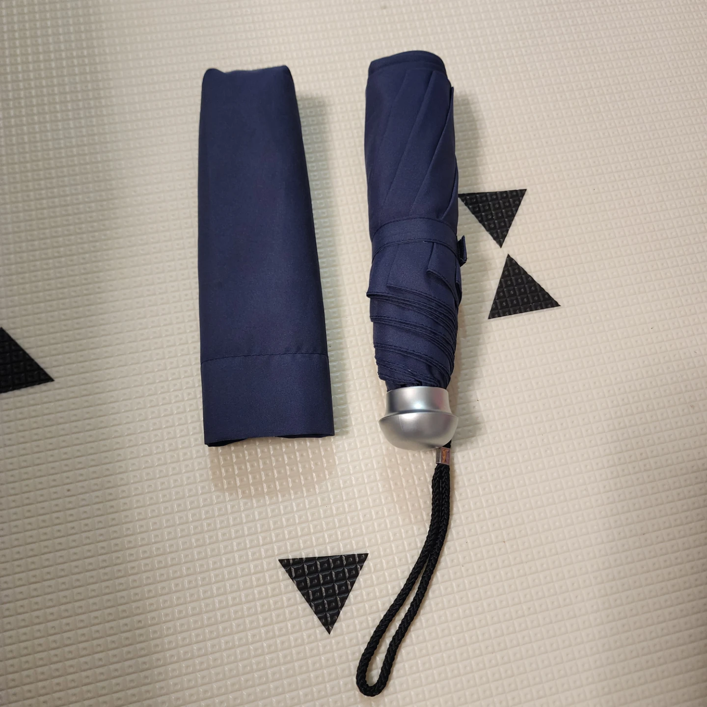 Navy Blue Compact Umbrella with Sleeve
