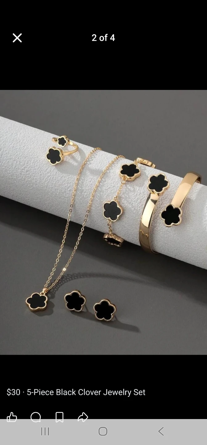 5-Piece Black Clover Jewelry Set
