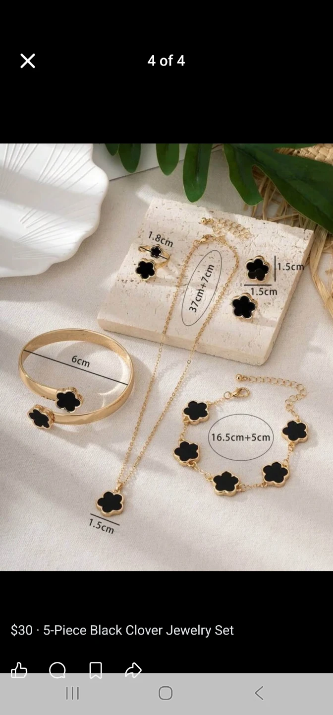 5-Piece Black Clover Jewelry Set - photo 2