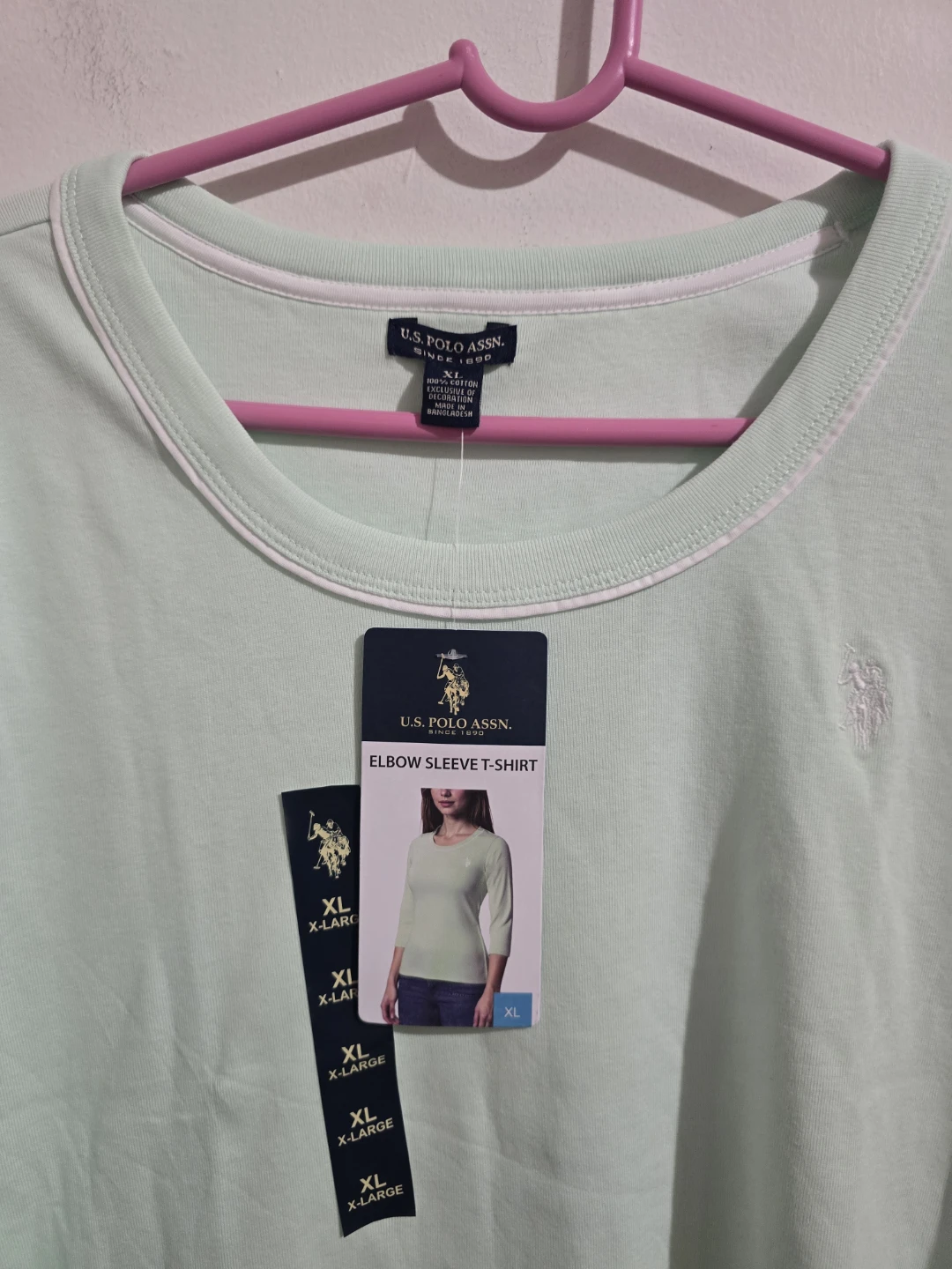 U.S. Polo Assn. Elbow Sleeve T-Shirt - Mint Green, XL - photo 5