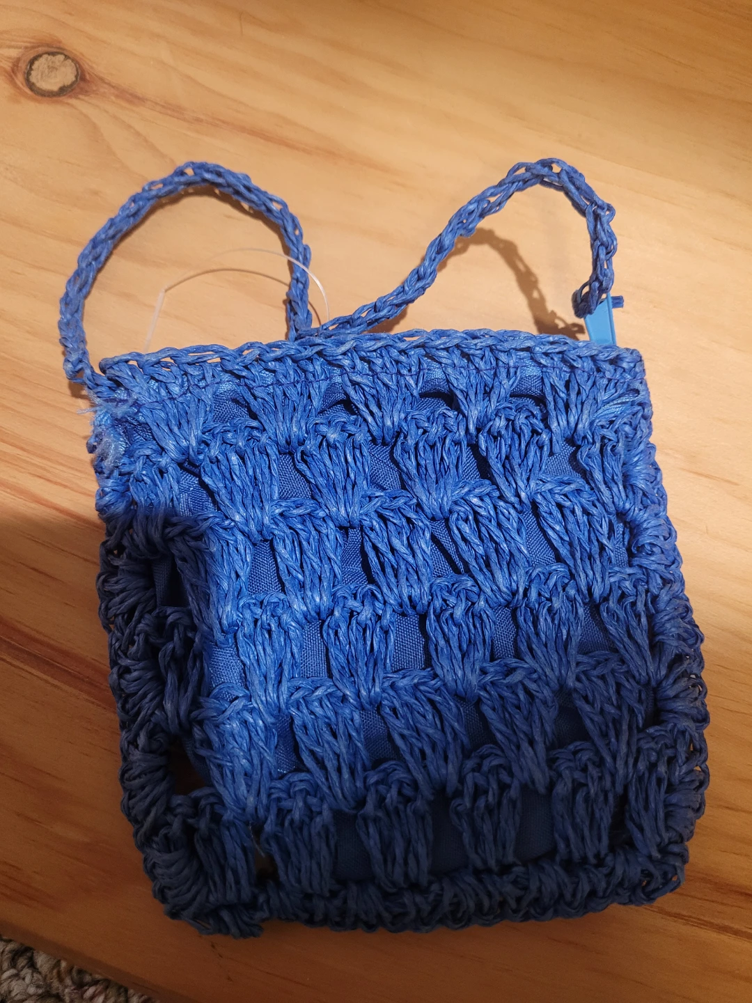 Blue Crochet Coin Bag 🌱