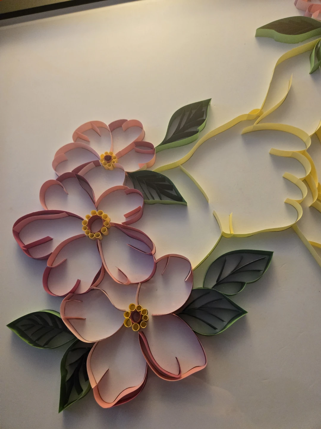 Handmade 16x20 Framed Paper Quilled "Nana" Art with Flowers - photo 4