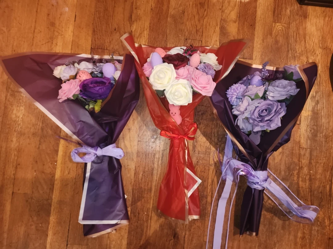 Artificial Flower Bouquet with Decorative Eggs