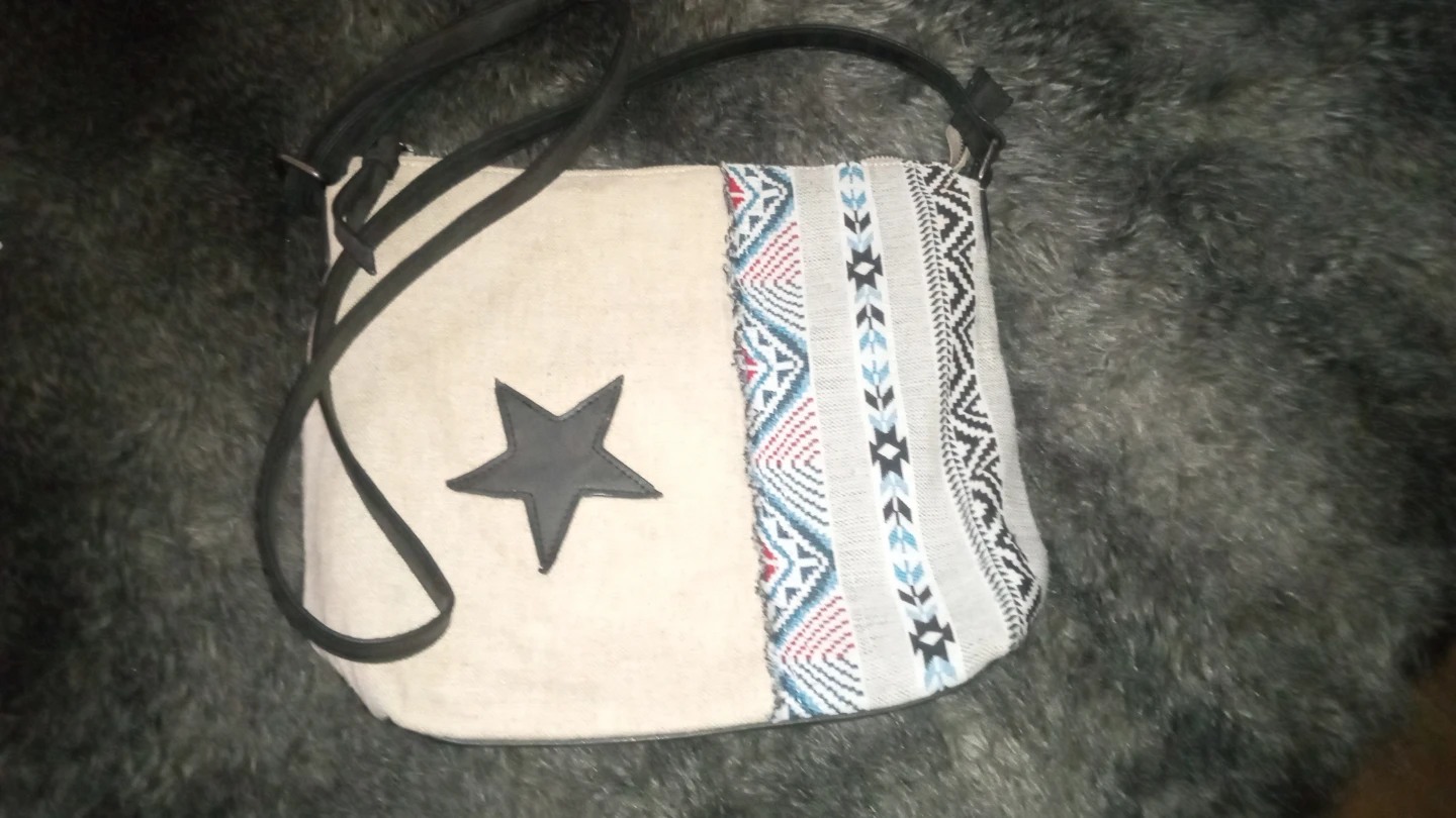 Cream & Black Convertible Backpack/Shoulder Bag