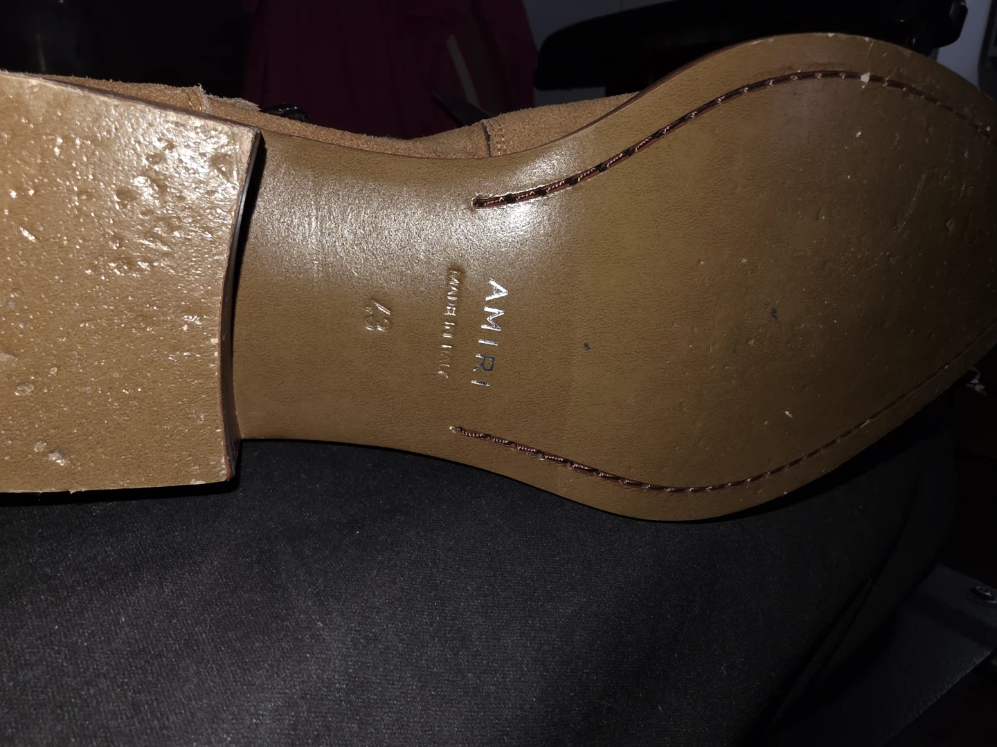 AMIRI Suede Tan Boots with Chain & Bandana Detail - photo 2