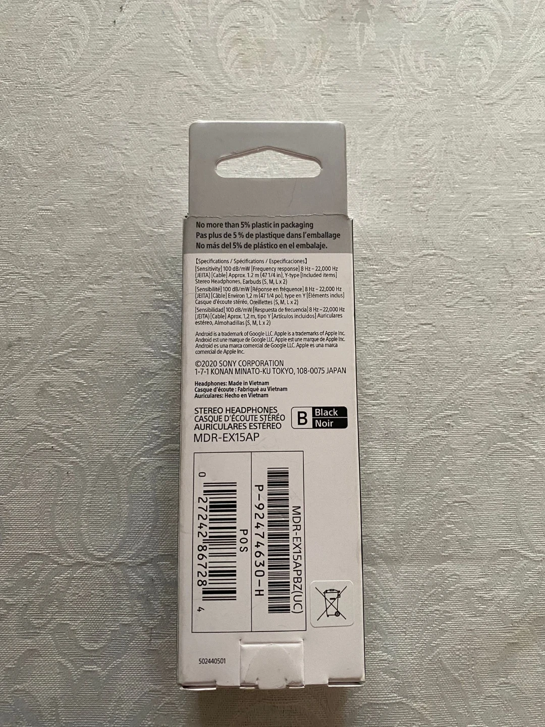 Sony Stereo Headphones MDR-EX15AP for Smartphones - photo 2