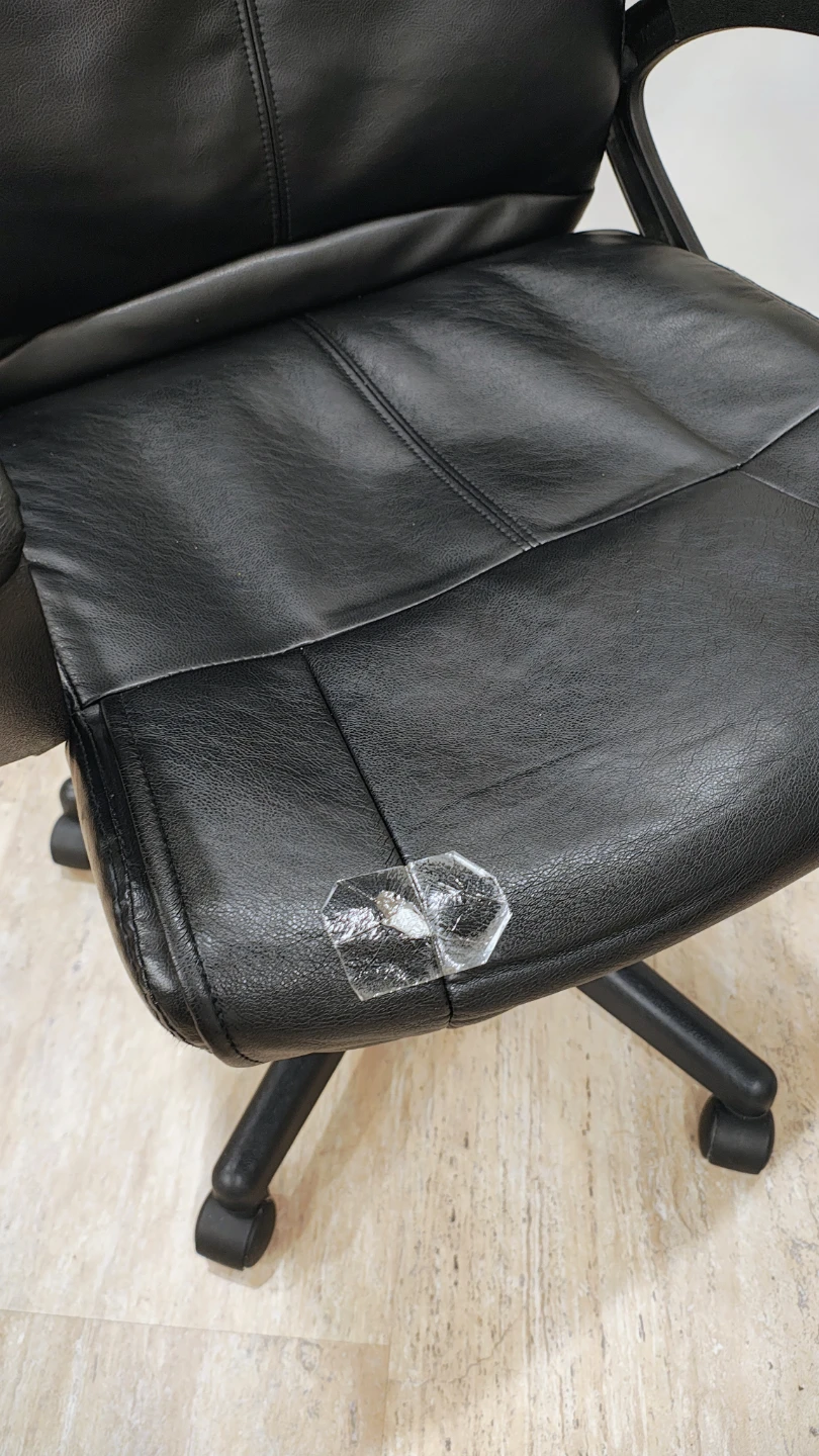 Black Faux Leather Office Chair - photo 5