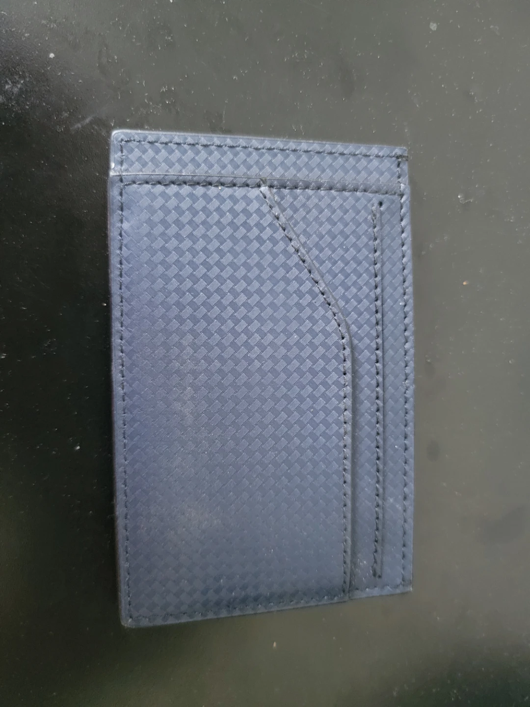Blue Textured Leather MontBlanc Card Holder Wallet - photo 5