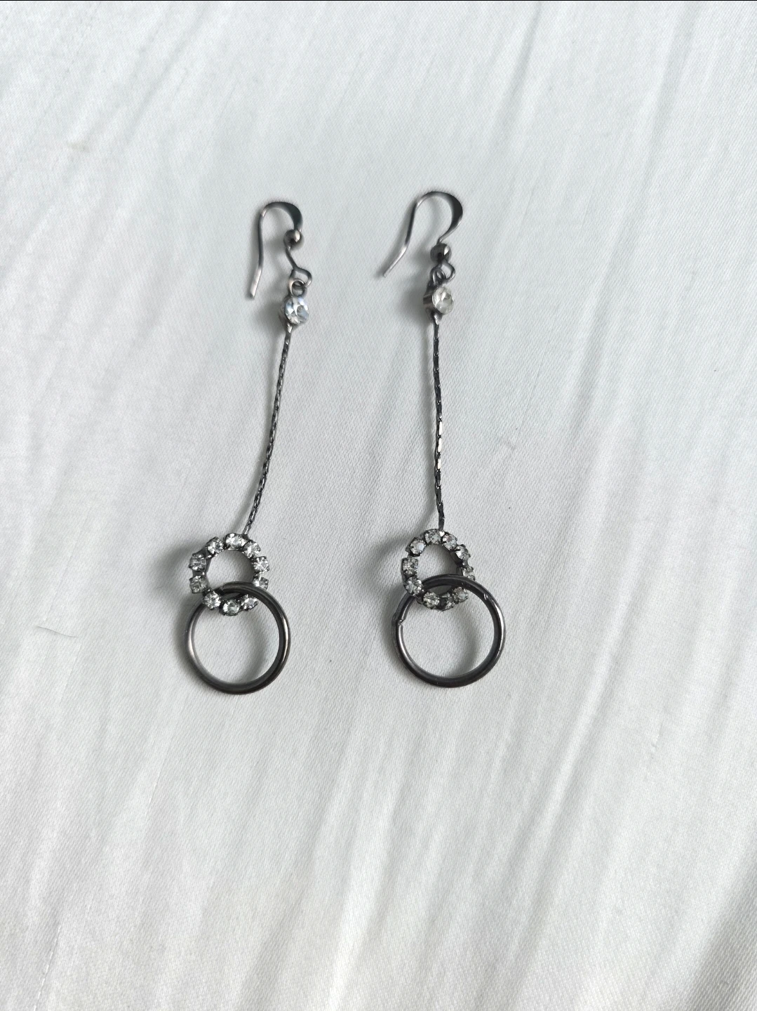 Like New Cute Earrings Dark Tone With Stones Look $6