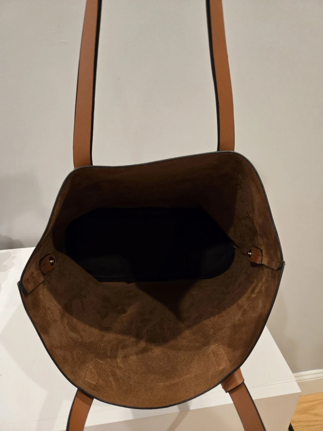 Brown Faux Leather Tote Bag - photo 2