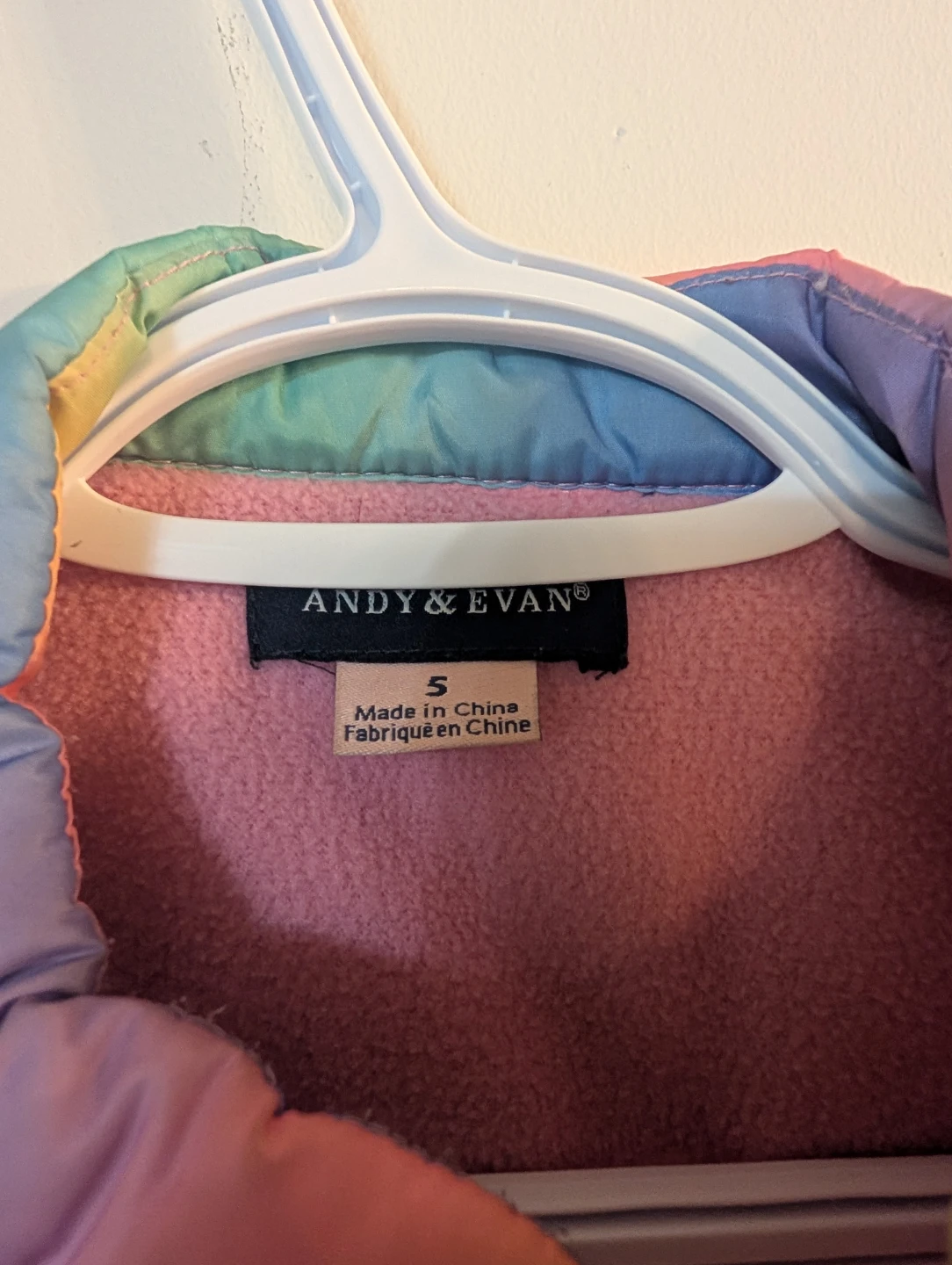 Andy & Evan Rainbow Puffer Vest - Size 5 - photo 2