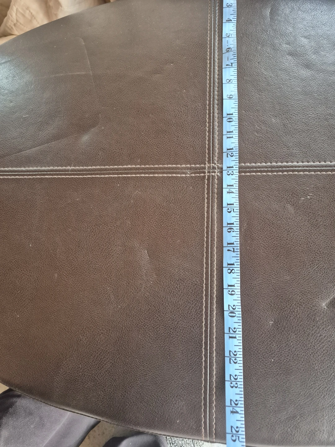 Brown Faux Leather Ottoman Coffee Table - photo 2