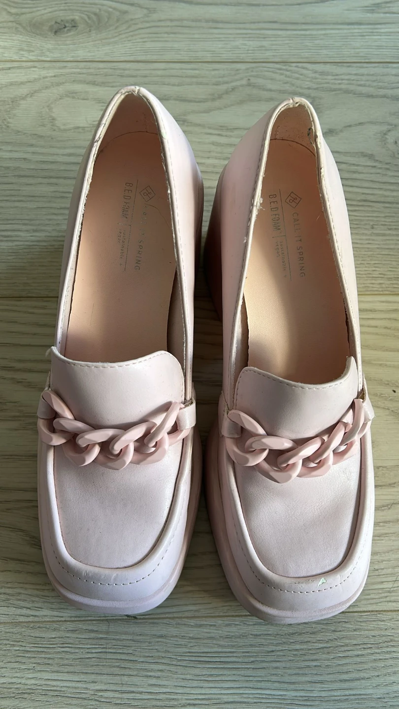 CALL IT SPRING Pink Platform Loafers with Chain Detail - photo 4