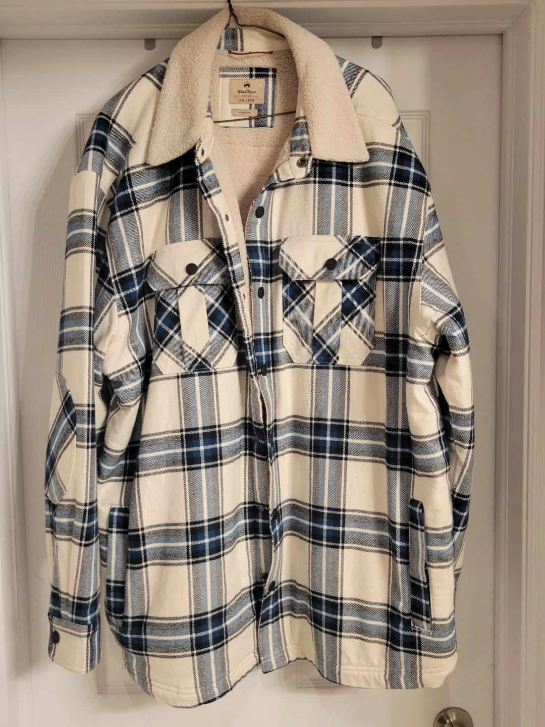 Well River Flannel Sherpa Lined Shirt Jacket - 2XL