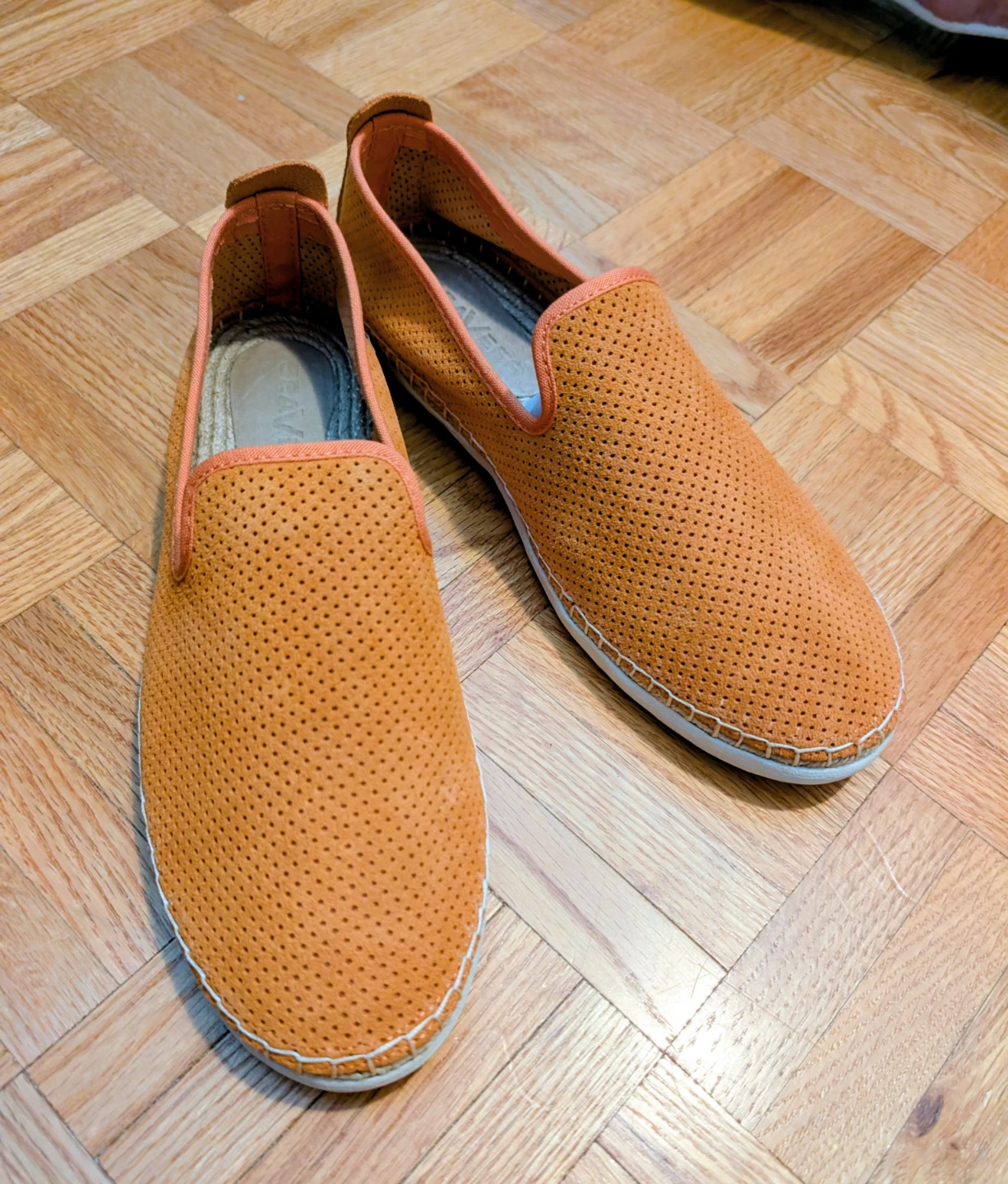 Seavees Orange Suede Espadrille Loafers